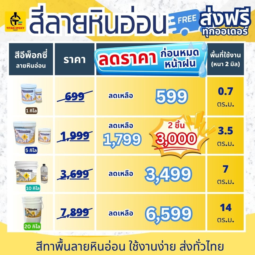สีลายหินอ่อน ลดราคาหน้าฝน 2026